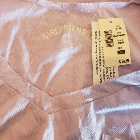 AERO Girlfriend tee size XS tie front lavender New - Picture 3 of 7